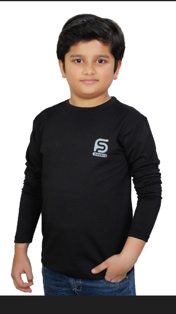 Kids Round Neck Fleece T-Shirt - Image 4