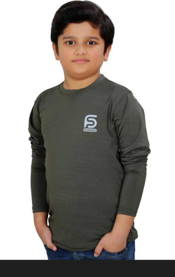 Kids Round Neck Fleece T-Shirt - Image 5