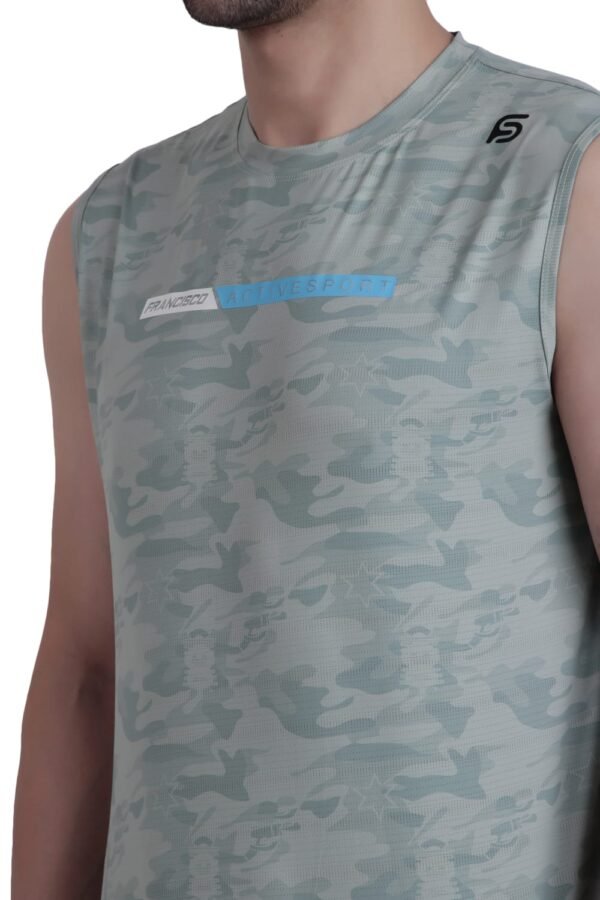 Round Neck Cut Sleeves T-Shirt - Image 7