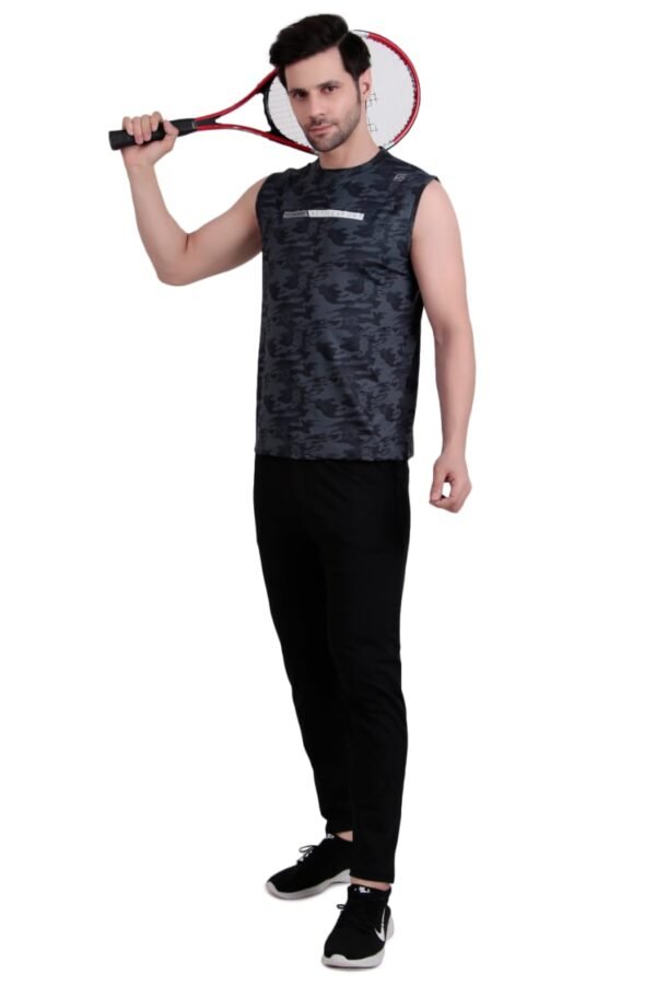 Round Neck Cut Sleeves T-Shirt - Image 2