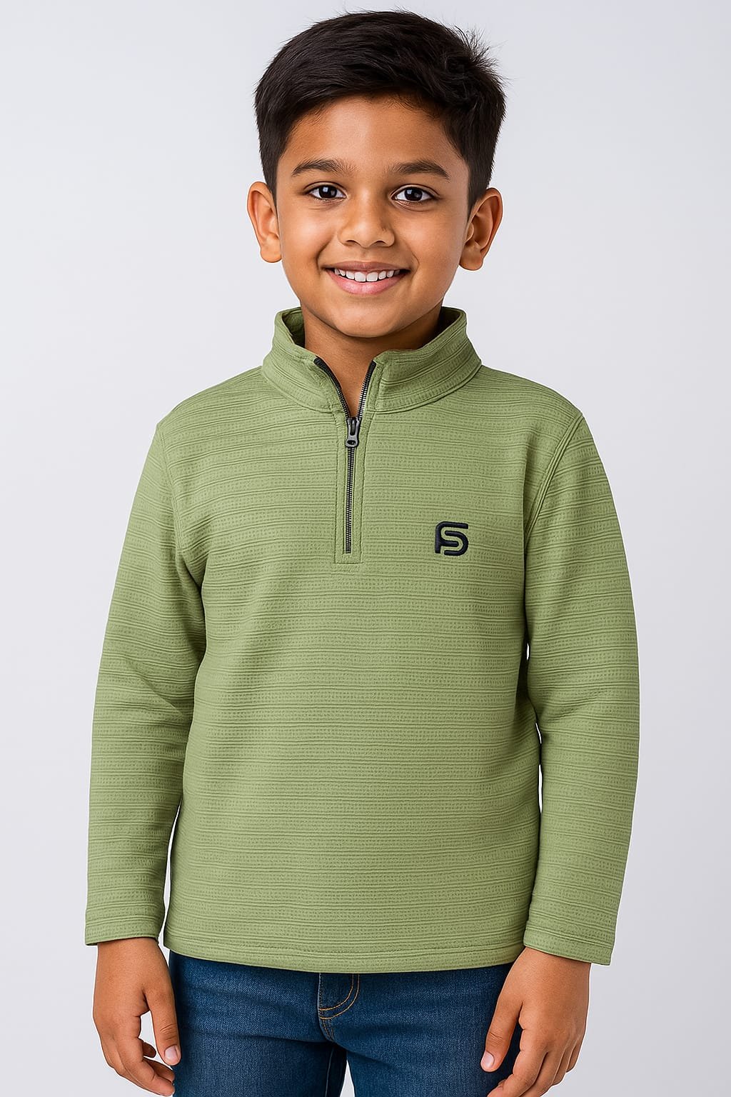 Kids’ Full Sleeves Half-Zip T-Shirt